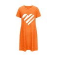 thumbnail image 5 of Chemises de Nuit pour Femmes, Manches Courtes, Robe de Nuit Douce, Classique, Imprimé, Orange G, 5 of 5