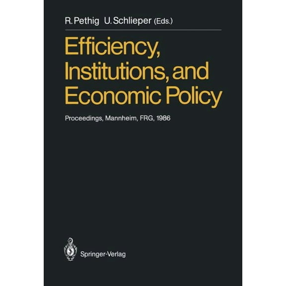 Efficiency, Institutions, and Economic Policy: Proceedings of a Workshop Held by the Sonderforschungsbereich 5 at the Un, (Paperback)