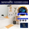thumbnail image 7 of SereneLife Bamboo Hanging Shower Caddy with 2 Tiers, Anti-Slip Design for Bathroom Essentials, Self-Draining Shelves for Easy Organization, 7 of 7