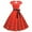Red, variant on Womens Summer Dresses Vintage Retro Short Sleeve Print Evening Party Gown Prom Swing Maxi Dress Blue L
