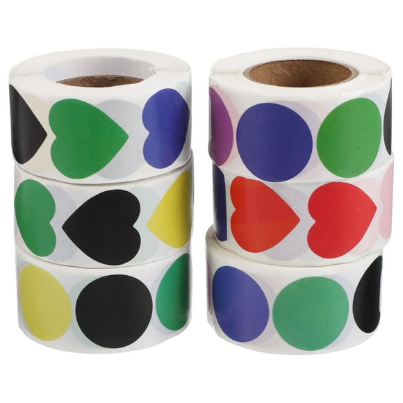 UPGRATOR 500Pcs Decorative Heart Stickers for Crafting Multi Color Reusable Sealing Stickers
