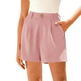 thumbnail image 2 of Seductiva Pink Clothing Women's Casual Shorts Womens Summer High Waist Shorts Zippered Wrap Hem Wide Leg Shorts Relaxed Fit Casual, 2 of 6