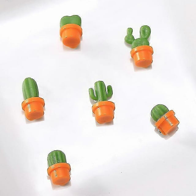 12pcs Magnetic Fridge Magnets Cactus Three-dimensional Refrigerator Magnetic Stickers