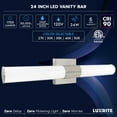 thumbnail image 7 of Luxrite LED Bathroom Vanity Light Fixtures 24 Inch Brushed Nickel 5 CCT 2700K-5000K 24W 1700 Lumens CRI 90 Dimmable, 7 of 7