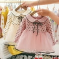 thumbnail image 2 of Fashion Autumn Baby Girl Dots Patchwork Long Sleeve Breathable Tutu Tulle Dress, 2 of 8