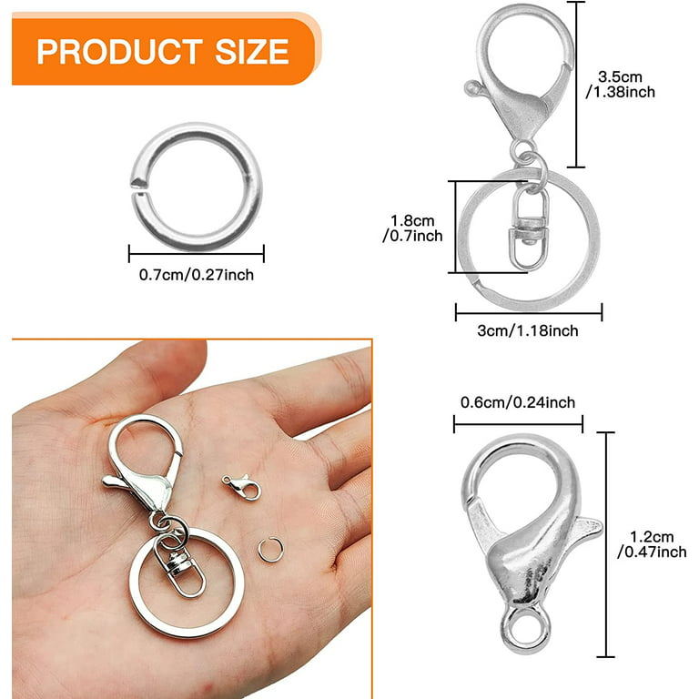 Suuchh Lobster Claw Clasps Keychain for Jewelry Making,30pcs Metal Lobster Claw Clasp with Key Ring 50pcs Alloy Lobster Clasp 100pcs Open Jump Ring
