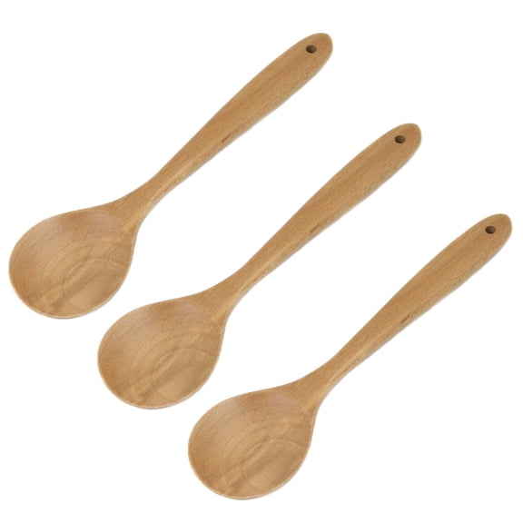 Chef Craft 11.75" Solid Beechwood Cooking / Mixing Spoon 3 Pack