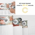 thumbnail image 5 of Spring Floral No Hook Shower Curtain Waterproof,Bathroom Curtains with Snap in Liners and See Through Top Window,Elegant Summer Botanical Farmhouse Plaid Hotel Style Bathtub Curtains Shower 66"Wx72"L, 5 of 8