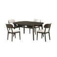 thumbnail image 2 of New Classic Furniture Rex 5-Piece Wood Round Dining Set with Leaf Table, Walnut, 2 of 15