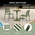 thumbnail image 3 of WestinTrends Playa 5-Piece Outdoor Indoor Metal Patio Dining Table Set With Stackable Plastic Patio Side Chairs, Olive Green, 3 of 13