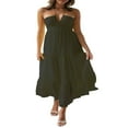 thumbnail image 1 of Robe Longue Y2k pour Femmes Bretelles Spaghetti Col en V Robe Maxi Dos Nu Vacances Anniversaire Plage Robe d'Été, 1 of 5