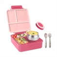 thumbnail image 1 of Lonchera Bento para Niños con Termo de 8 Oz, Recipiente Hermético para Comida, con 4 Compartimentos, Ideal para la Escuela y Viajes, Color Rosa., 1 of 5