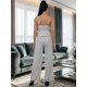 thumbnail image 3 of Conjunto para Mujer 2 Piezas Rayado Top Peplum con Tirantes y Pantalón Palazzo Set Elegante Casual de Tela Ligera, 3 of 5