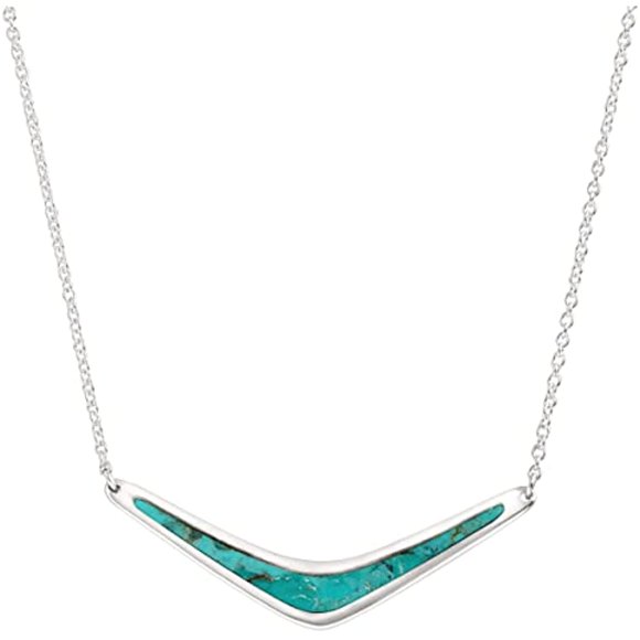 Silpada 'Reversible Boomerang' Sterling Silver and Turquoise Necklace, 18+2"