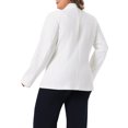 thumbnail image 3 of Agnes Orinda Women's Plus Size Blazer Button Down Collarless Long Sleeve Business Casual Jacket with Pockets 4X White, 3 of 6