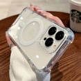thumbnail image 2 of Shockproof Airbag Magnetic Clear Case For APPLE iPhone 16 15 14 13 12 11 Pro Max 15 Plus Wireless Charge Compatible With Magsafe Transparent For iPhone14ProMax, 2 of 6