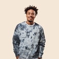 thumbnail image 4 of Dalix Astronaut Embroidered Fleece Tie Dye Wash Long Sleeve Crewneck Sweatshirt Mens in Tie Dye Black 2XL XX-Large, 4 of 5