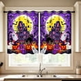 thumbnail image 4 of Gumesh Halloween Kitchen Curtains Cafe Curtains for Bathroom Dining Room Living Room Pocket Window Drapes 2 Panels Set 28"x39", 4 of 6