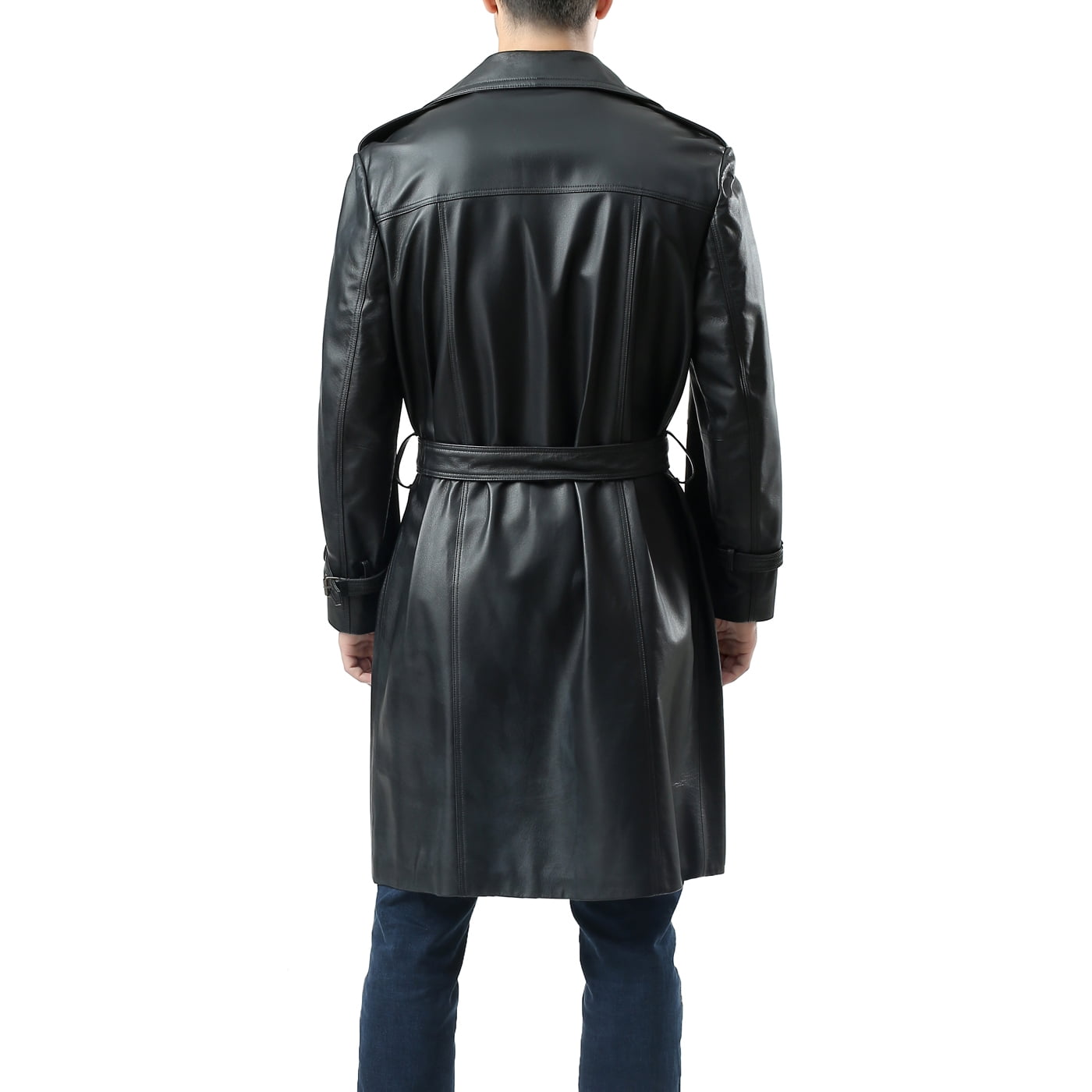 BGSD Mens Xander Classic Leather Long Trench Coat Regular and Big /& Tall and Short Sizes