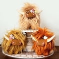 thumbnail image 6 of Highland Cow with Flowers, Brown Highland Cow Figurine, Scottish Tomte Decor, Nordic Home Decoration, Gift, 6 of 9