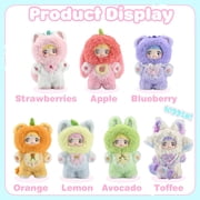 Nommi Plush Blind Box, Kawaii Nommi Cute Fruit Series Stuffed Blind Box Doll 1PC, Kawaii Mystery Nommi Blind Boxes Plush Toys Collectible for Xmas Birthday Gift (1 of 7 Possible Styles)