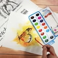 thumbnail image 6 of BAZIC Watercolor w/ Brush Semi Moist 16 Color, Non-Toxic Paint Set, 24-Pack, 6 of 7