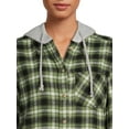 thumbnail image 2 of Time And Tru Women's Hooded Flannel, 2 of 5