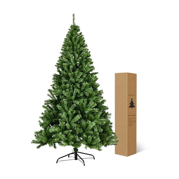 Arbol de Navidad Pino Artificial 2.10m Frondoso Follaje Verde de Lujo Completo Incluye Soporte Arbol de Navidad para Interior y Exterior 7 Pies de Altura