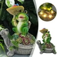 thumbnail image 2 of Outdoor Resin Riding Turtle Garden Statue With Led Light, New Art Funny Solar Light Outdoor Statue, Waterproof Solar Garden Decorations Turtle For Yar, 2 of 5