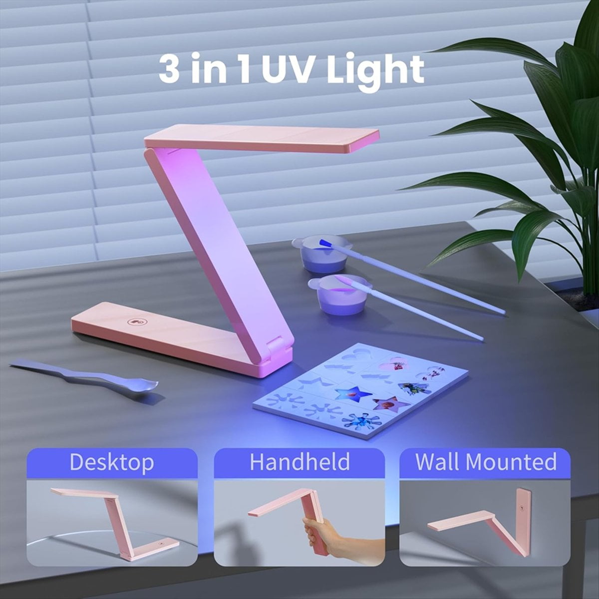 UV Lamp for Resin Curing, 3 in 1 Use, Resin Supplies for UV Resin, Resin Mold, DIY Craft Decoration plastic