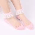 thumbnail image 2 of HNMKIU Women's Ballet Flat Socks Lace Trim Short Stockings Non- Boat Footwear for Casual Comfort Pink,One Size, 2 of 4