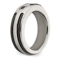 thumbnail image 5 of Grey Titanium Ring Band Wedding Black Spinel Round, 5 of 7