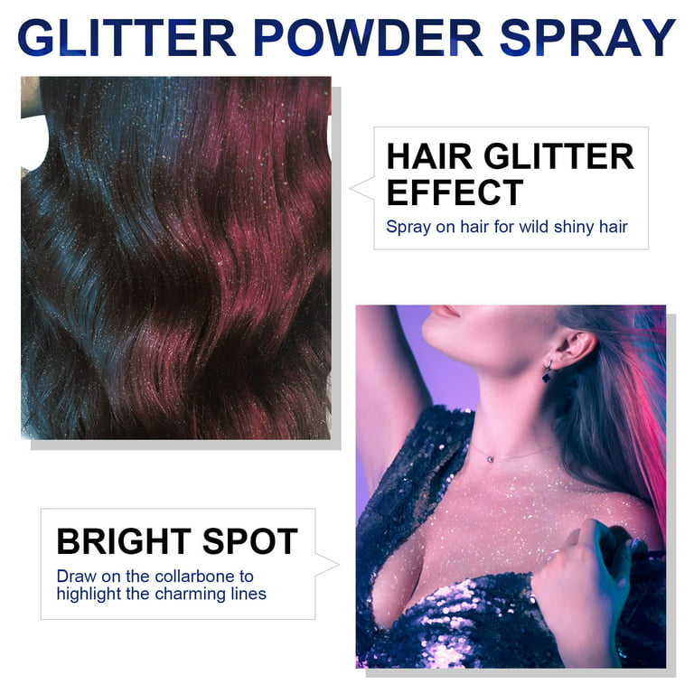 Ibccndc Glitter Spray Shimmer Silver Glitter Hairspray for Women Tiktok  Hair and Body Glitter Spray