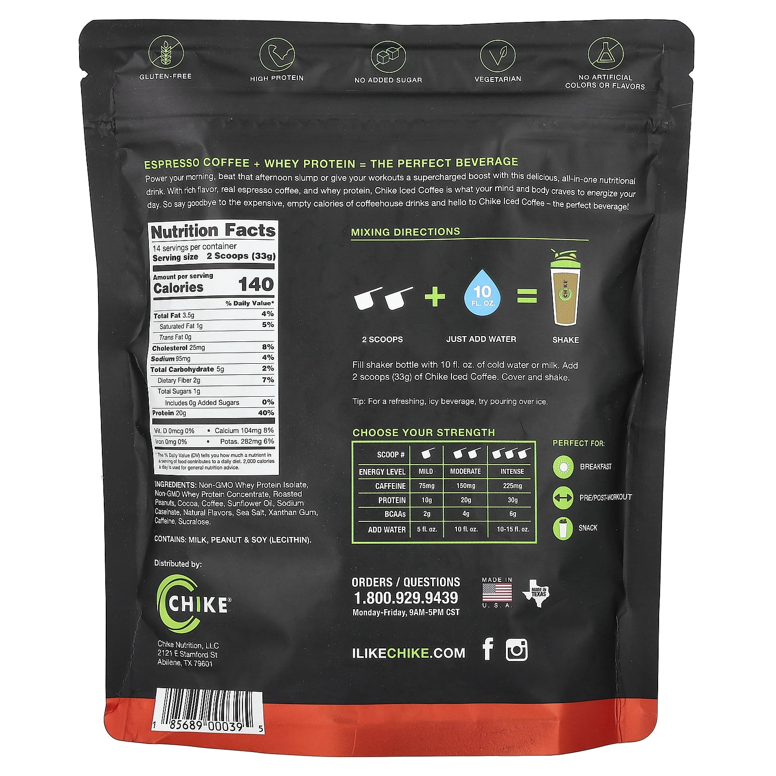 Chike Nutrition High Protein Iced Coffee (16oz Bag) Flavor: Chocolate Peanut Butter