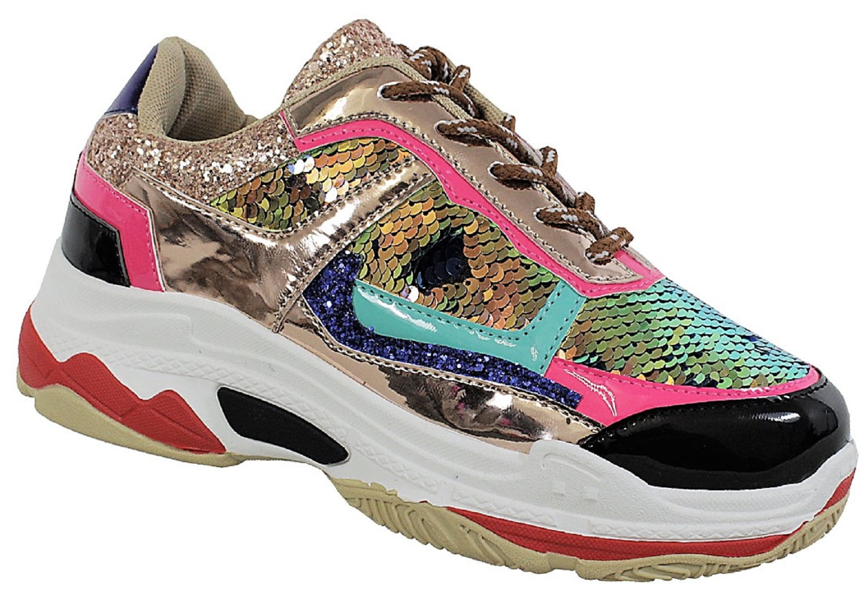 sequin chunky sneakers