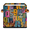 Multicolor 4, variant on CURLYOOT Old Graffiti 11 x 11 Inch Cube Storage Bin, Decorative Storage Cube Foldable Basket with Leather Handle, Fabric Bin for Closet Shelves Home Organizer