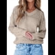 thumbnail image 3 of Suéteres de Punto para Mujer, Otoño, Cuello en V, Larga, Suéter Informal Holgado. Caqui L, 3 of 8