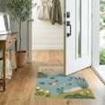 thumbnail image 2 of ODIKA 2'x3' Washable Accent Rug Blue Green Pastel and Nature Scene Design Illustrative Pond Life with Ducks Turtle for Bedroom, Nursery, RV, Pet Friendly, Bedside Mat, 2 of 7