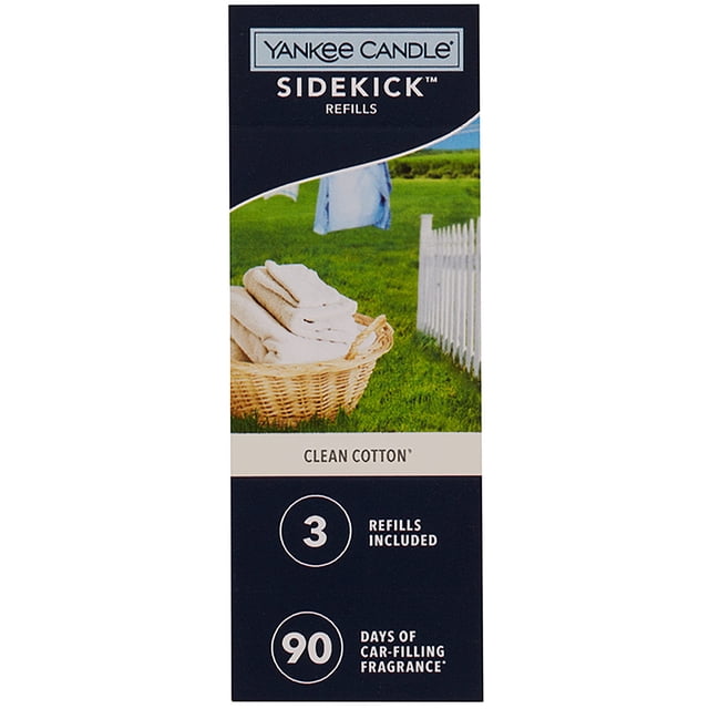 Recharge de Parfum pour Voiture Yankee Candle Coton Pur, Lot de 3