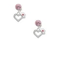 thumbnail image 2 of Delight Jewelry Silvertone Small Crystal Heart with Nurse Hat Pink Crystal Clip on Earrings, 2 of 5
