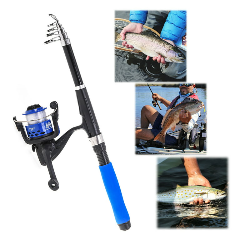 Blusea Telescopic Fishing Reel Rod Combo Kit Fishing Rod and
