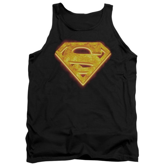 Superman Hot Steel Shield Adult Tank Top Black