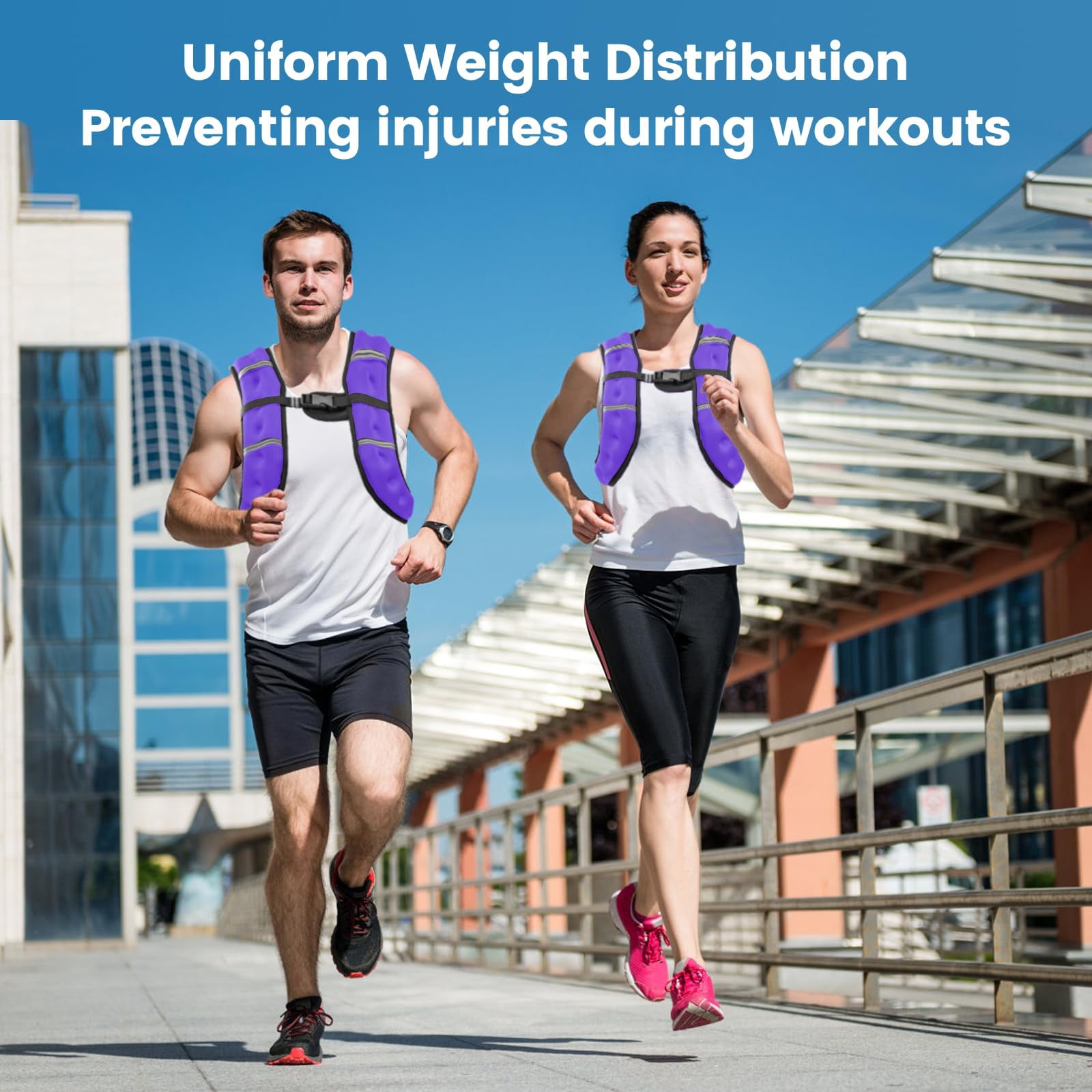 Purple 8lb Weighted Vest for Workout Strength Running Fitness