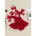 thumbnail image 3 of Bagilaanoe Newborn Baby Girl Rompers Dress Sleeveless Bodysuit + Headband 3M 6M 12M 18M Infant Tulle Patchwork A-line Dresses, 3 of 9