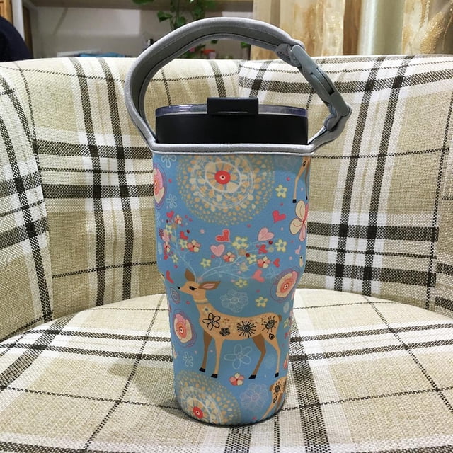 Funda de neopreno perfecl para botella de Agua con hebilla de Correa Ciervo azul