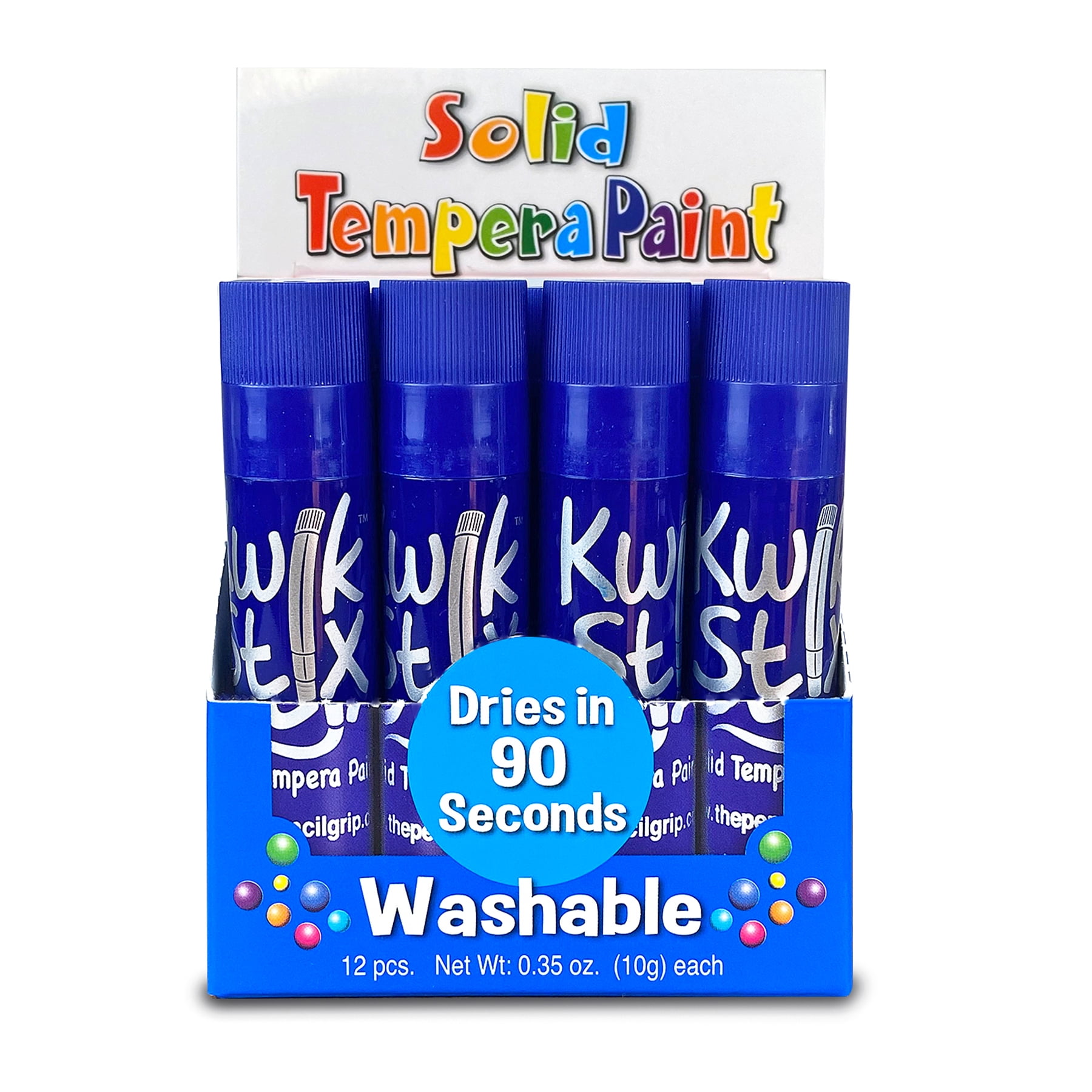 Kwik Stix Tempera Paint Sticks, Single Color Pack, Blue, 12 per Pack, 2 Packs