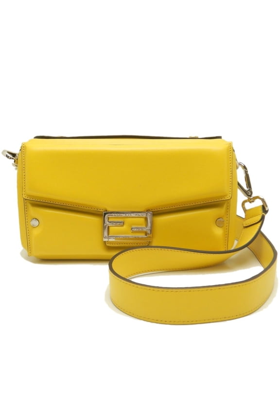 Pre-Owned FENDI Bucket Soft Trunk 7VA565 Shoulder Bag in Yellow Leather, Women's,... (Good)