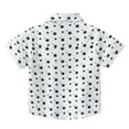 thumbnail image 5 of Huesdet Boys Casual Short Sleeve Button Up Shirt Fashion Textured Summer Beach Shirt(White,3-4 Years), 5 of 7