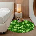 thumbnail image 3 of St. Patrick's Day Round Area Rugs Collection 8', Spring Shamrock Leaves Polka Dots Dark Green Non Slip Indoor Circular Throw Runner Rug Floor Mat Carpet for Living Room Dining Table Bedroom Nursery, 3 of 9