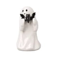 thumbnail image 4 of Halloween Ghost Decorations Figurine, Cute Ghost Figurine, Mini Halloween Ghost with Pink Pumpkin Holding Bat - Decorative Statue for Bookshelf, Terrace, Bedroom, Tabletop, 4 of 7